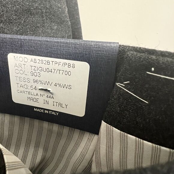 Bagnoli Sartoria Napoli Suit Wool Gray Virgin Wool & Cashmere Blend Size 44 US - Picture 7 of 16